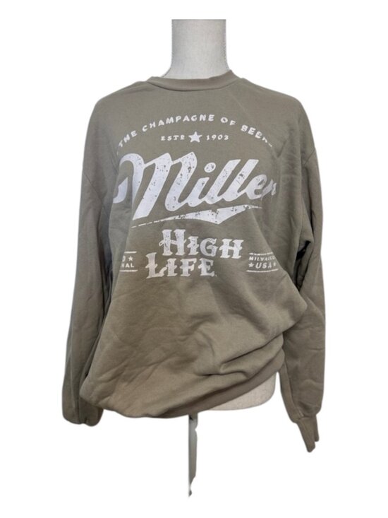 Miller Lite Other - Miller High Life Men's Crewneck Sweatshirt - Taupe Size Medium Graphic